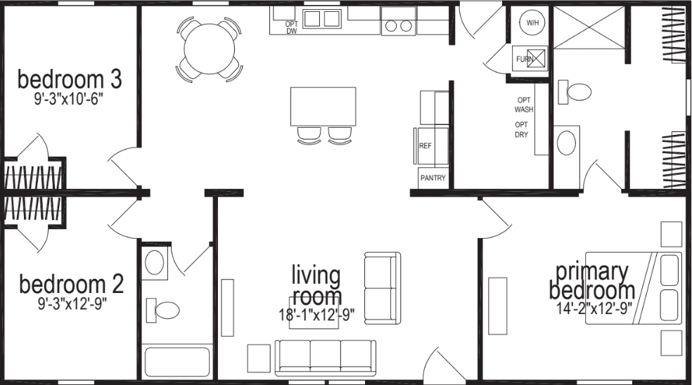 Huron 3906 floor plan home features