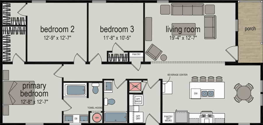 Elegance 1422 floor plan home features