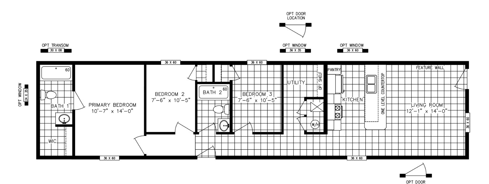 Peridot 66 floor plan home features