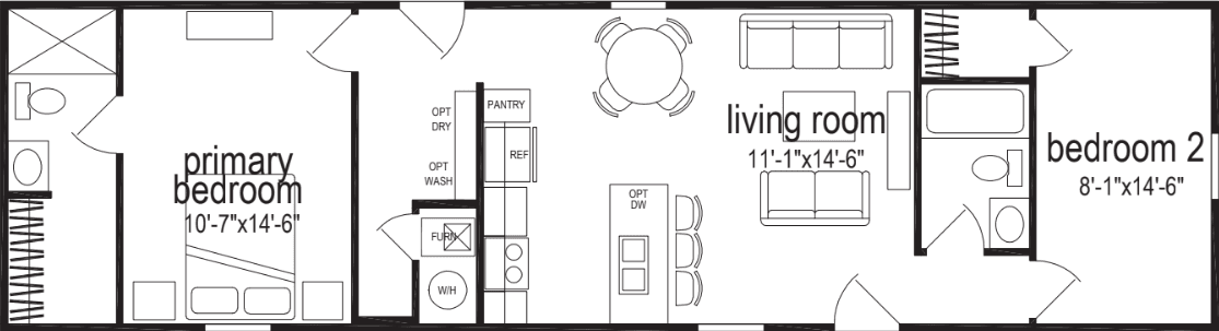 Pioneer 6900 floor plan home features