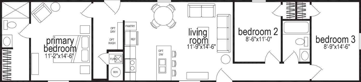 Achiever 6902 floor plan home features
