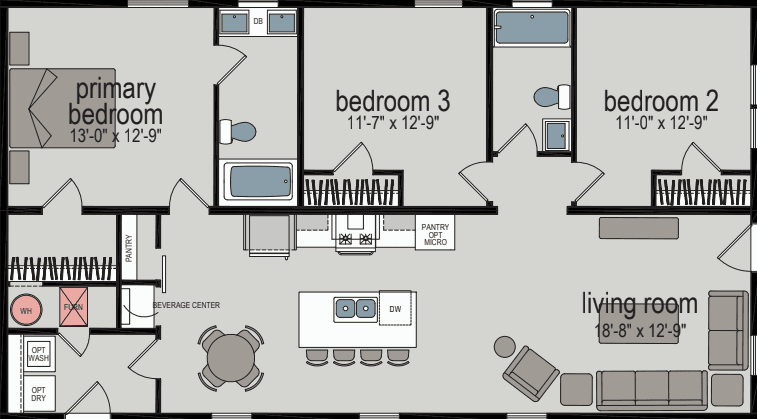 Unity 1280 floor plan home features